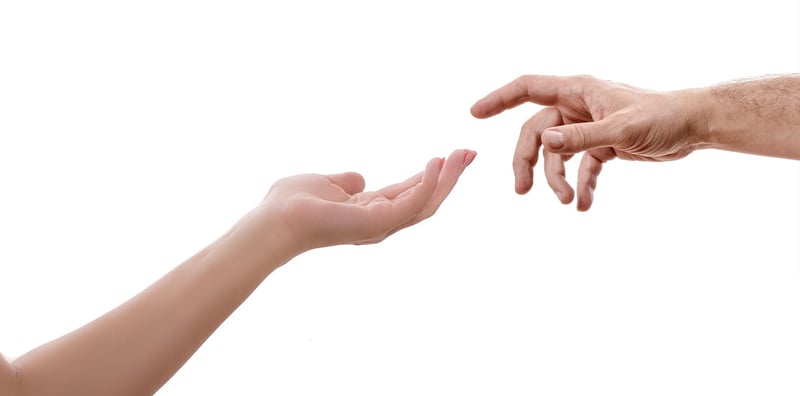 Human hand reaching out